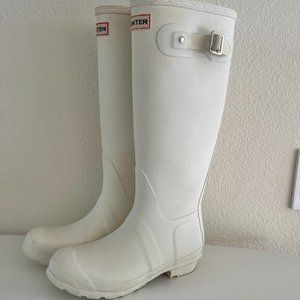 Hunter Original Rain Boots Womens Tall White Size US 6.5 / EU 37
